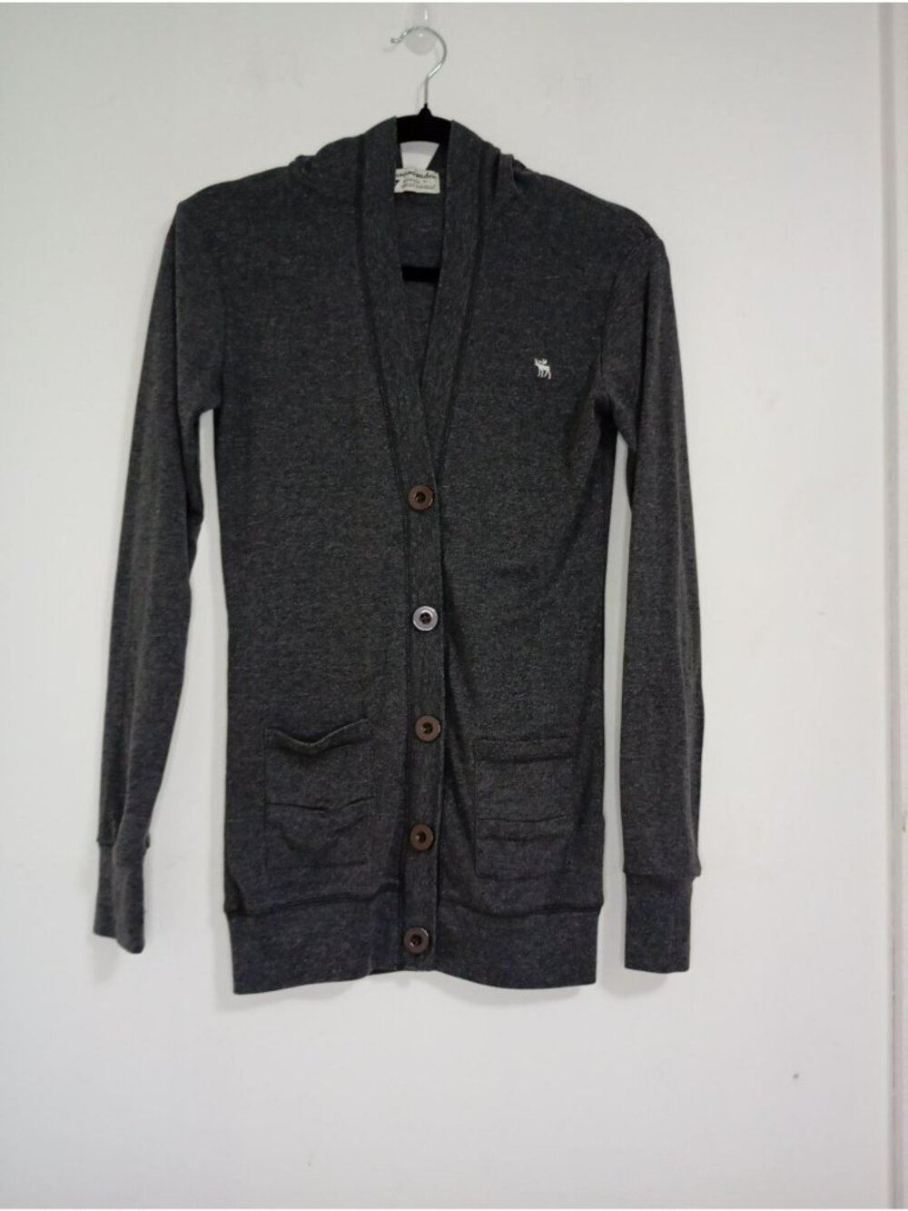 Vintage Y2K Abercrombie & Fitch Cardigan Button-Up Hooded  M, mens 100% cotton